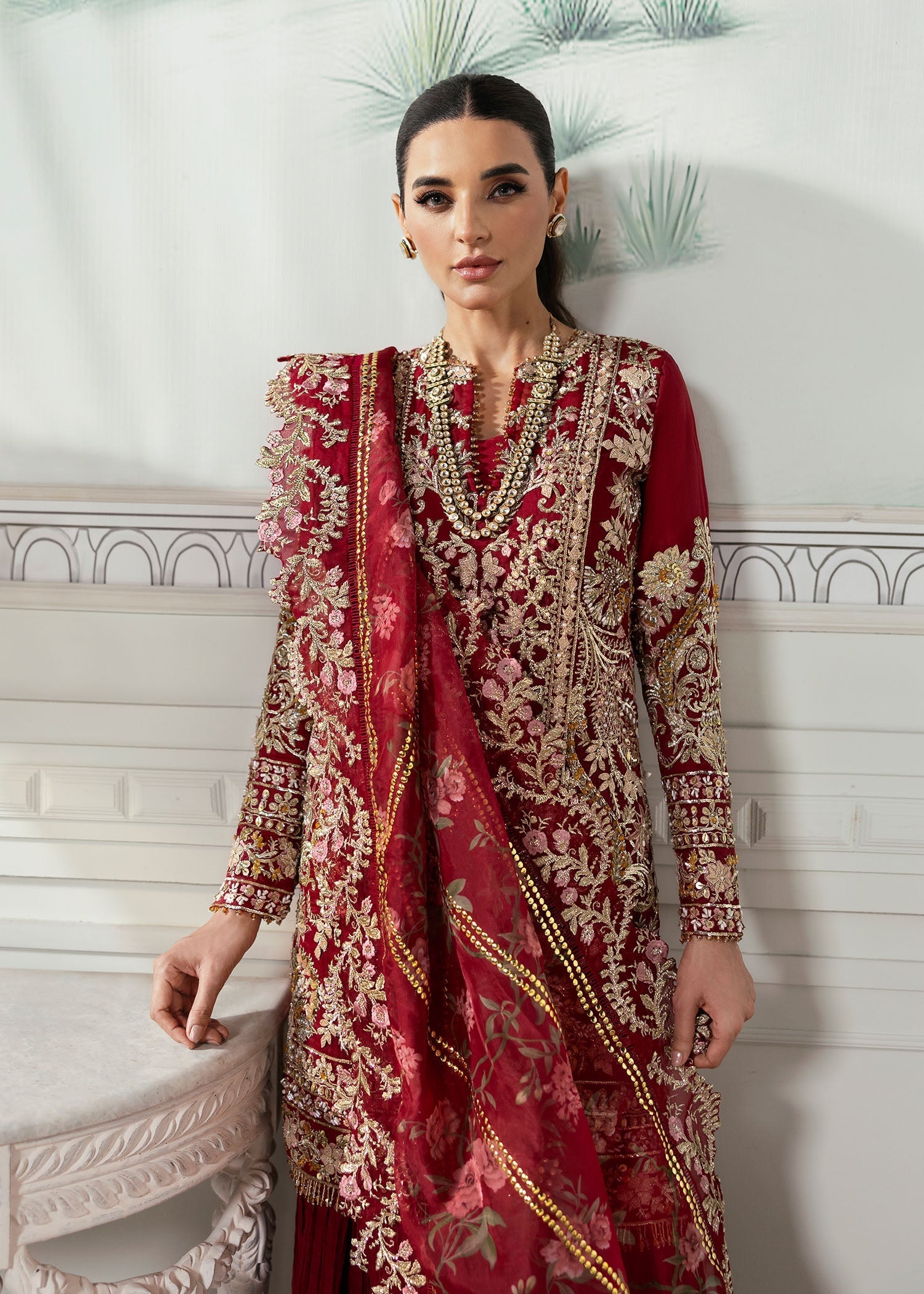 Crimson | A Beautiful Chaos Wedding Collection | Artisan Story - Designer Dress with Intricate embroidery and embellishments. Shop elegent wedding dress at Maria Faisal.