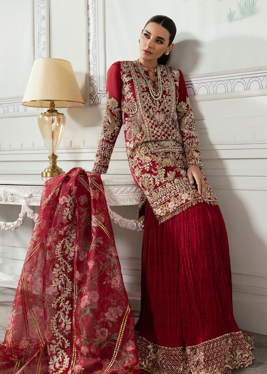 Crimson | A Beautiful Chaos Wedding Collection | Artisan Story - Designer Dress with Intricate embroidery and embellishments. Shop elegent wedding dress at Maria Faisal.
