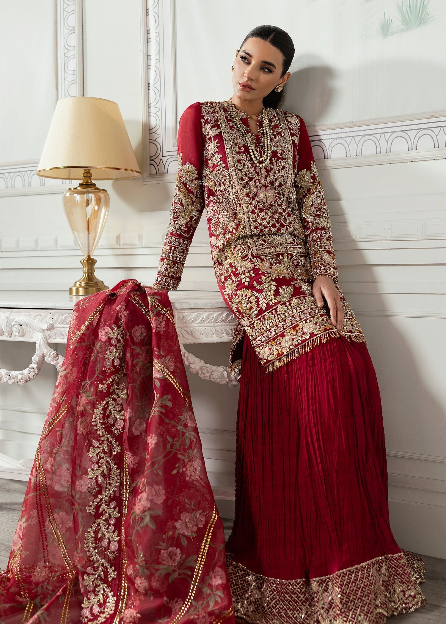 Crimson | A Beautiful Chaos Wedding Collection | Artisan Story - Designer Dress with Intricate embroidery and embellishments. Shop elegent wedding dress at Maria Faisal.
