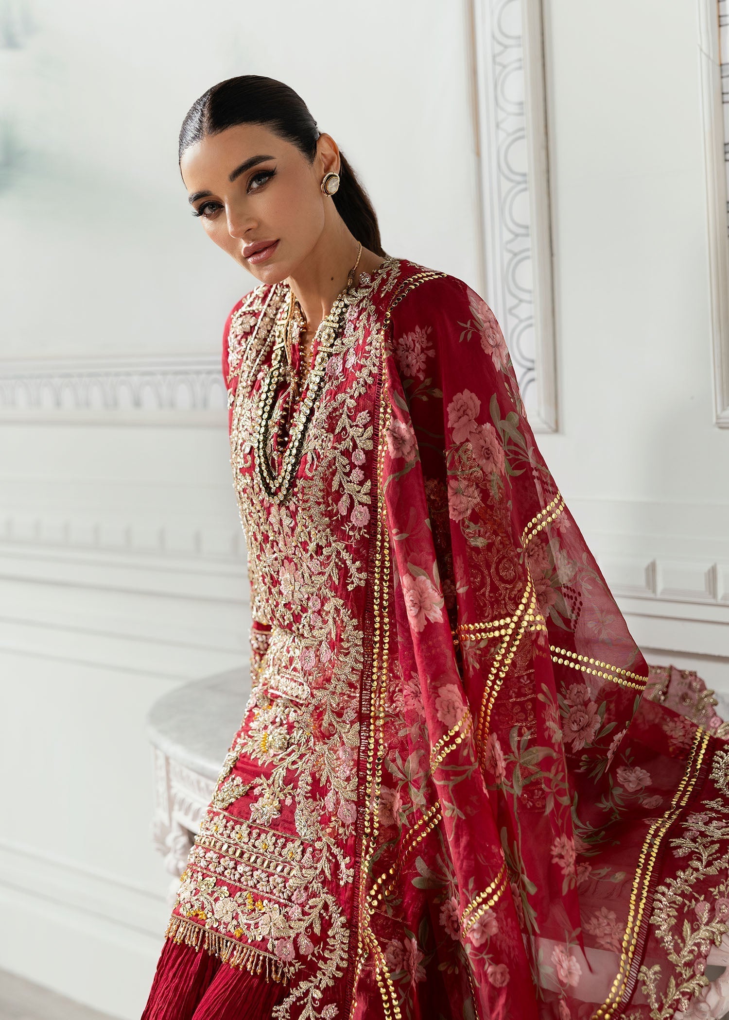 Crimson | A Beautiful Chaos Wedding Collection | Artisan Story - Designer Dress with Intricate embroidery and embellishments. Shop elegent wedding dress at Maria Faisal.