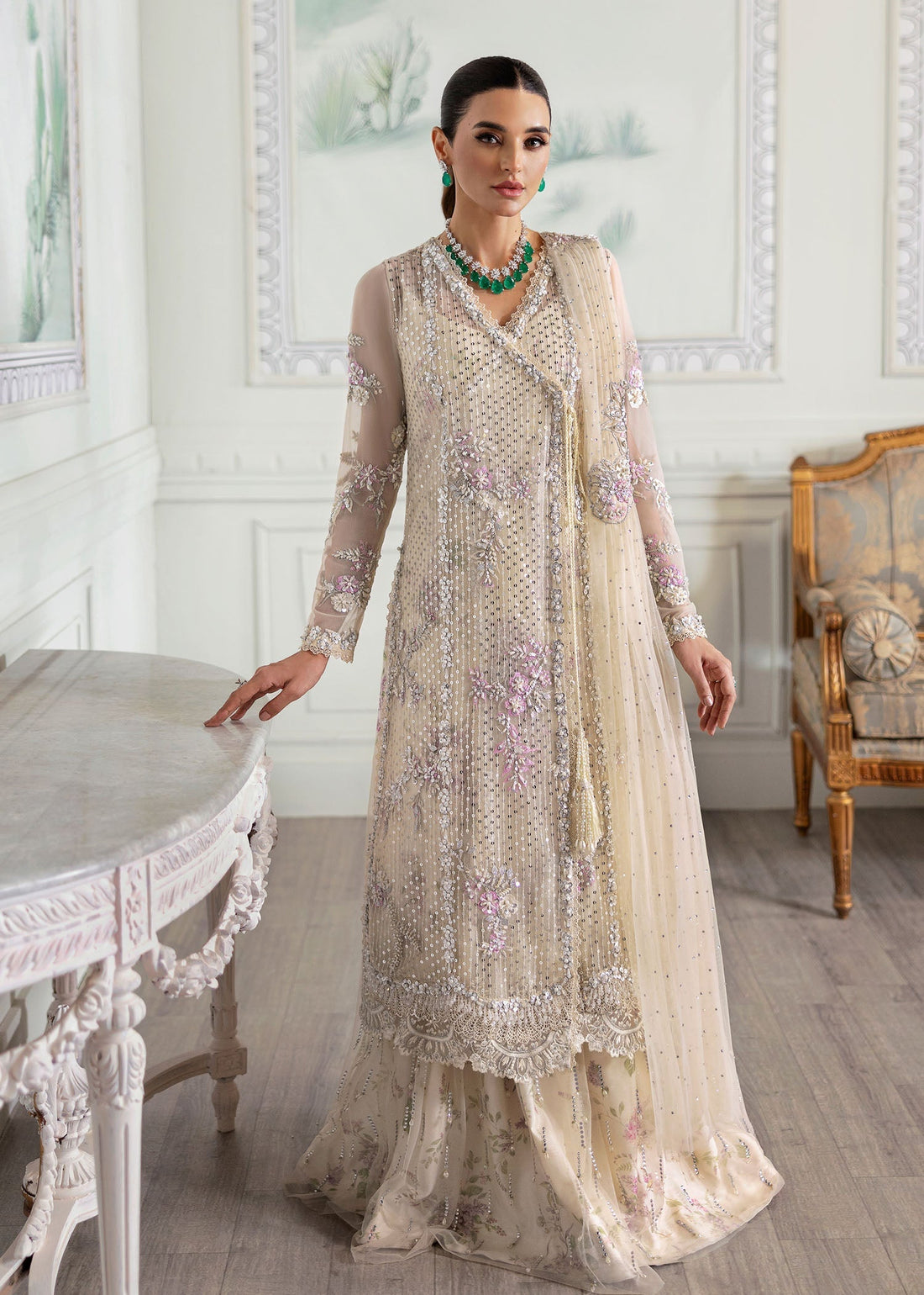 Crimson | A Beautiful Chaos Wedding Collection | A Swarovski Affair - Designer Dress with Intricate embroidery and embellishments. Shop elegent wedding dress at Maria Faisal.
