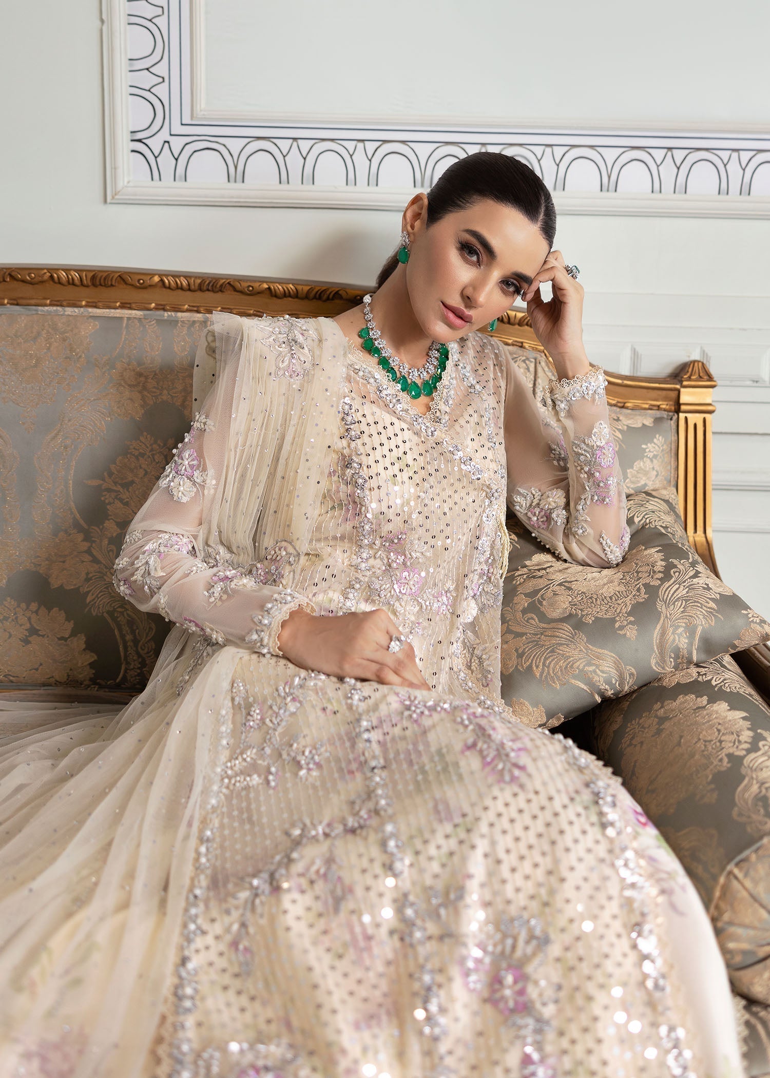 Crimson | A Beautiful Chaos Wedding Collection | A Swarovski Affair - Designer Dress with Intricate embroidery and embellishments. Shop elegent wedding dress at Maria Faisal.