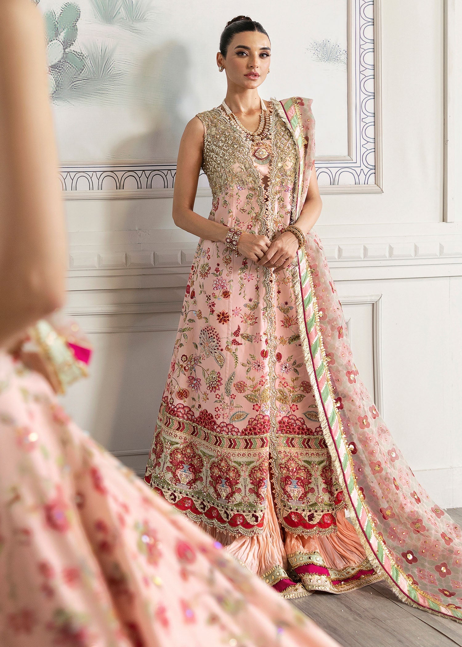 Crimson | A Beautiful Chaos Wedding Collection | Crystal Chinoiserie - Designer Dress with Intricate embroidery and embellishments. Shop elegent wedding dress at Maria Faisal.