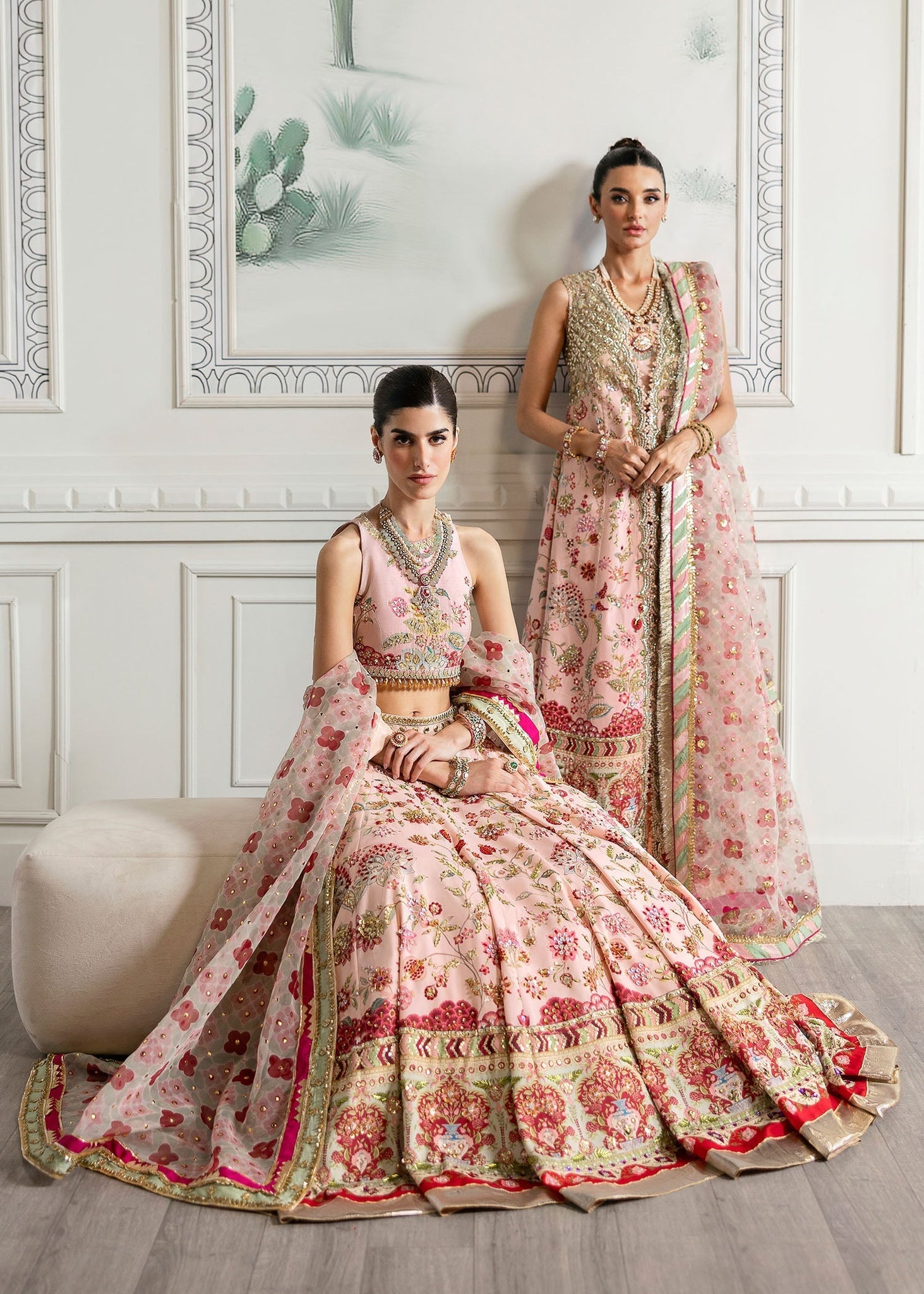 Crimson | A Beautiful Chaos Wedding Collection | Crystal Chinoiserie - Designer Dress with Intricate embroidery and embellishments. Shop elegent wedding dress at Maria Faisal.