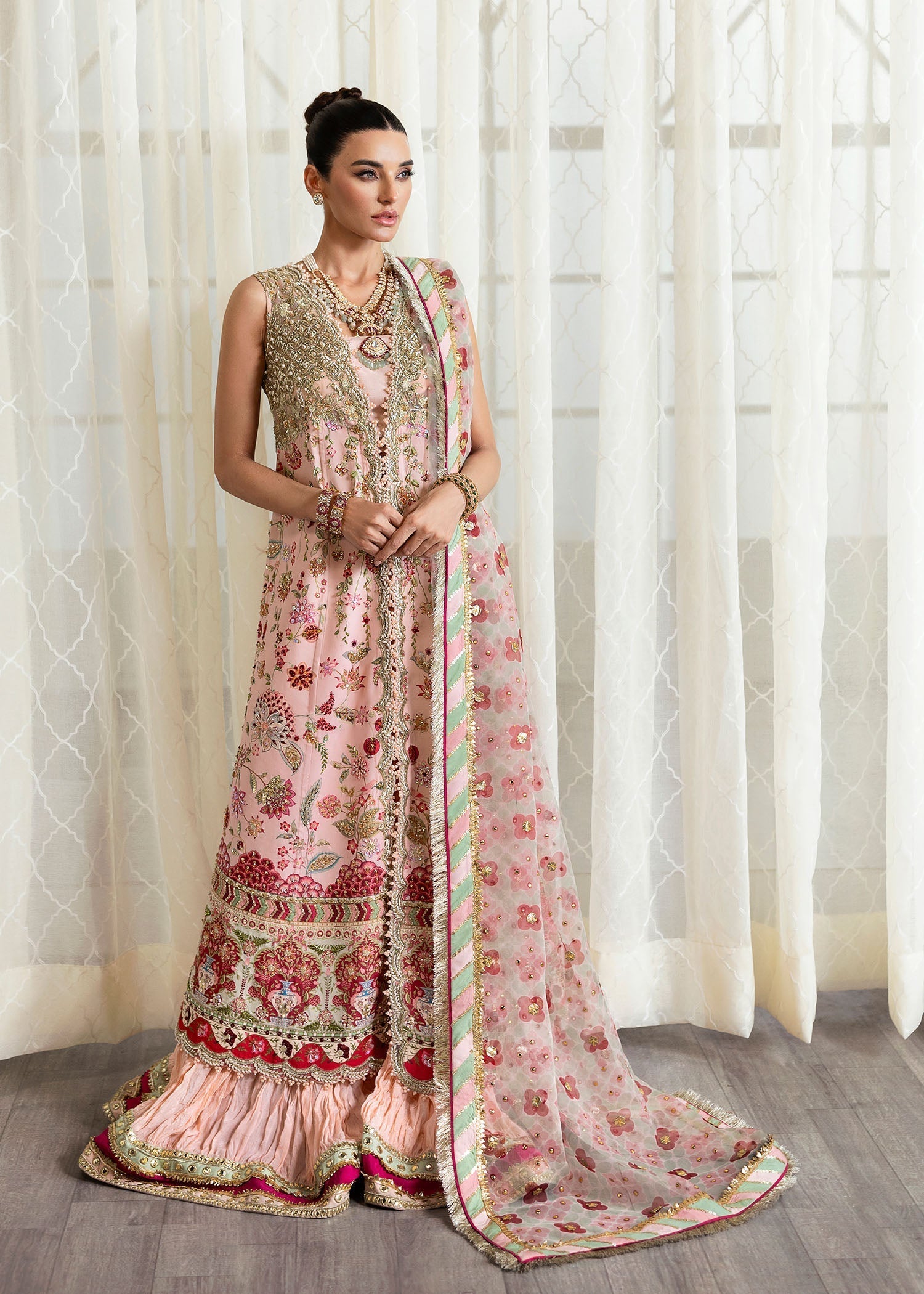Crimson | A Beautiful Chaos Wedding Collection | Crystal Chinoiserie - Designer Dress with Intricate embroidery and embellishments. Shop elegent wedding dress at Maria Faisal.
