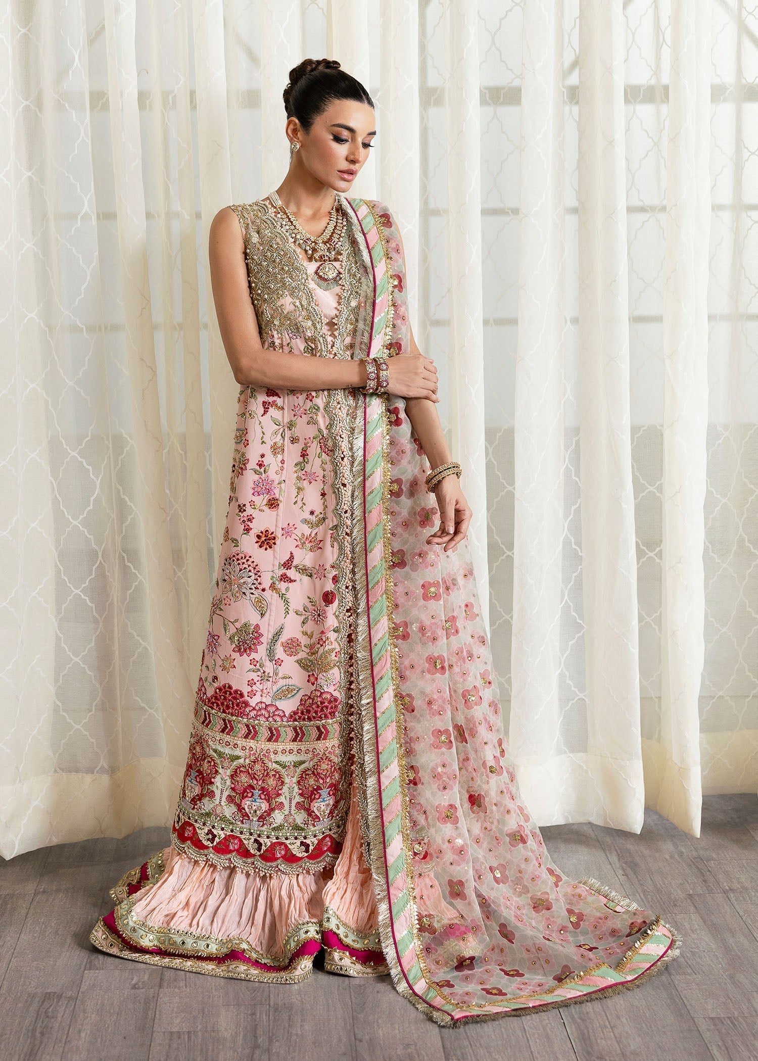Crimson | A Beautiful Chaos Wedding Collection | Crystal Chinoiserie - Designer Dress with Intricate embroidery and embellishments. Shop elegent wedding dress at Maria Faisal.