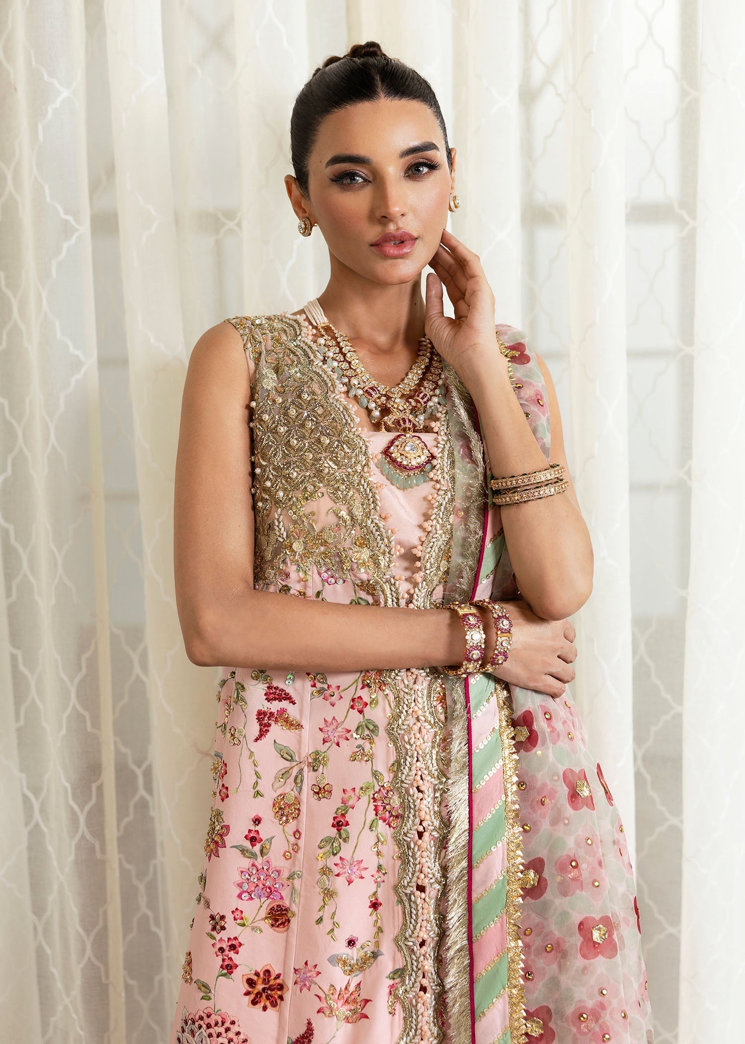 Crimson | A Beautiful Chaos Wedding Collection | Crystal Chinoiserie - Designer Dress with Intricate embroidery and embellishments. Shop elegent wedding dress at Maria Faisal.