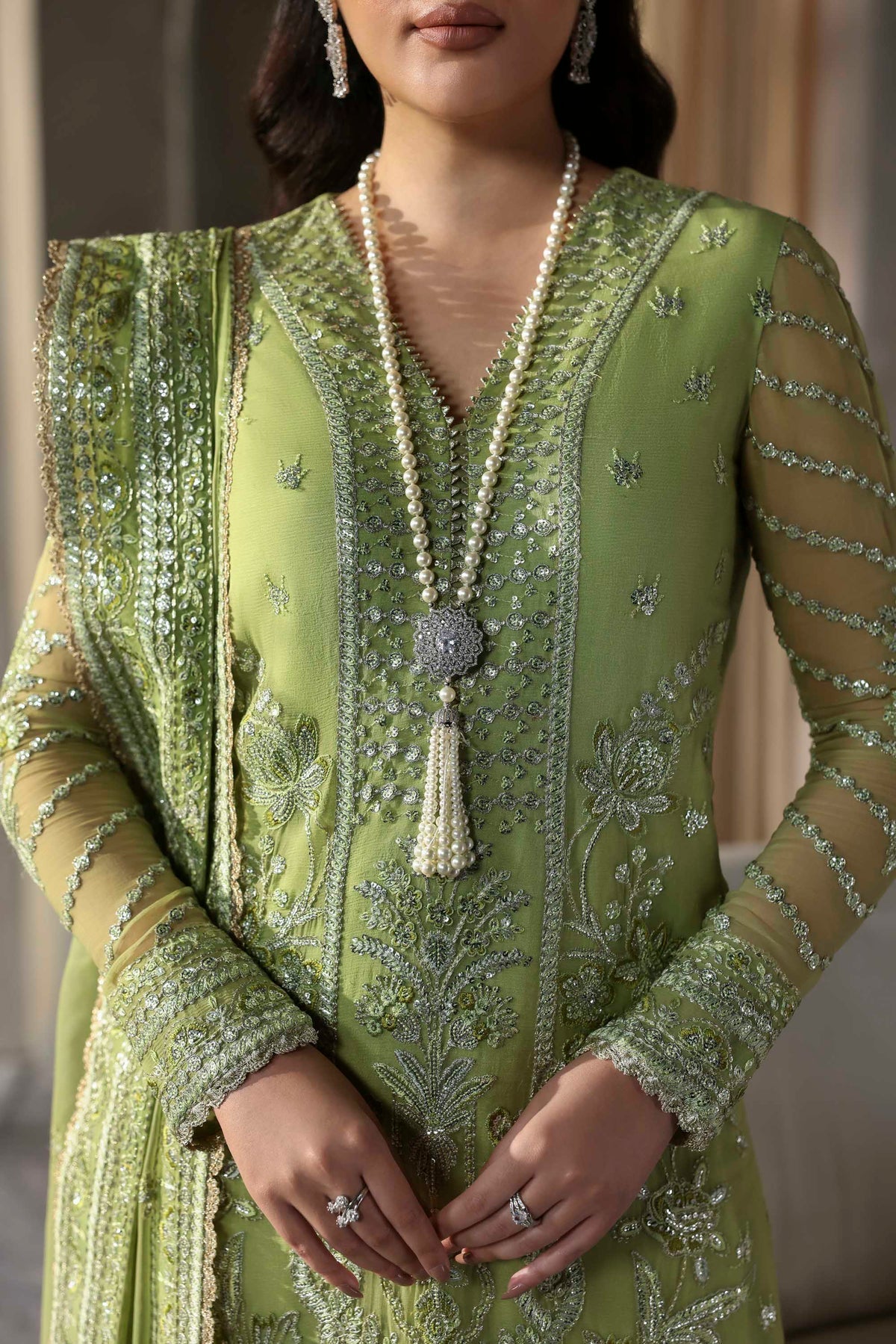 Akbar Aslam | Meeras Luxury Chiffon 25 | Verdaz - Formal Dress - available at Maria Faisal in UK and USA.