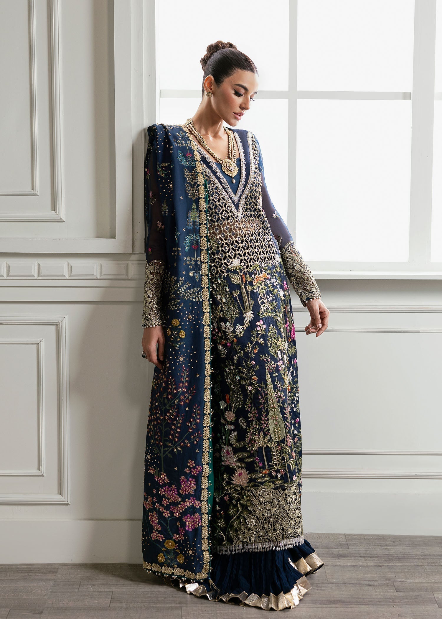 Crimson | A Beautiful Chaos Wedding Collection | Majestic Cypress - Designer Dress with Intricate embroidery and embellishments. Shop elegent wedding dress at Maria Faisal.