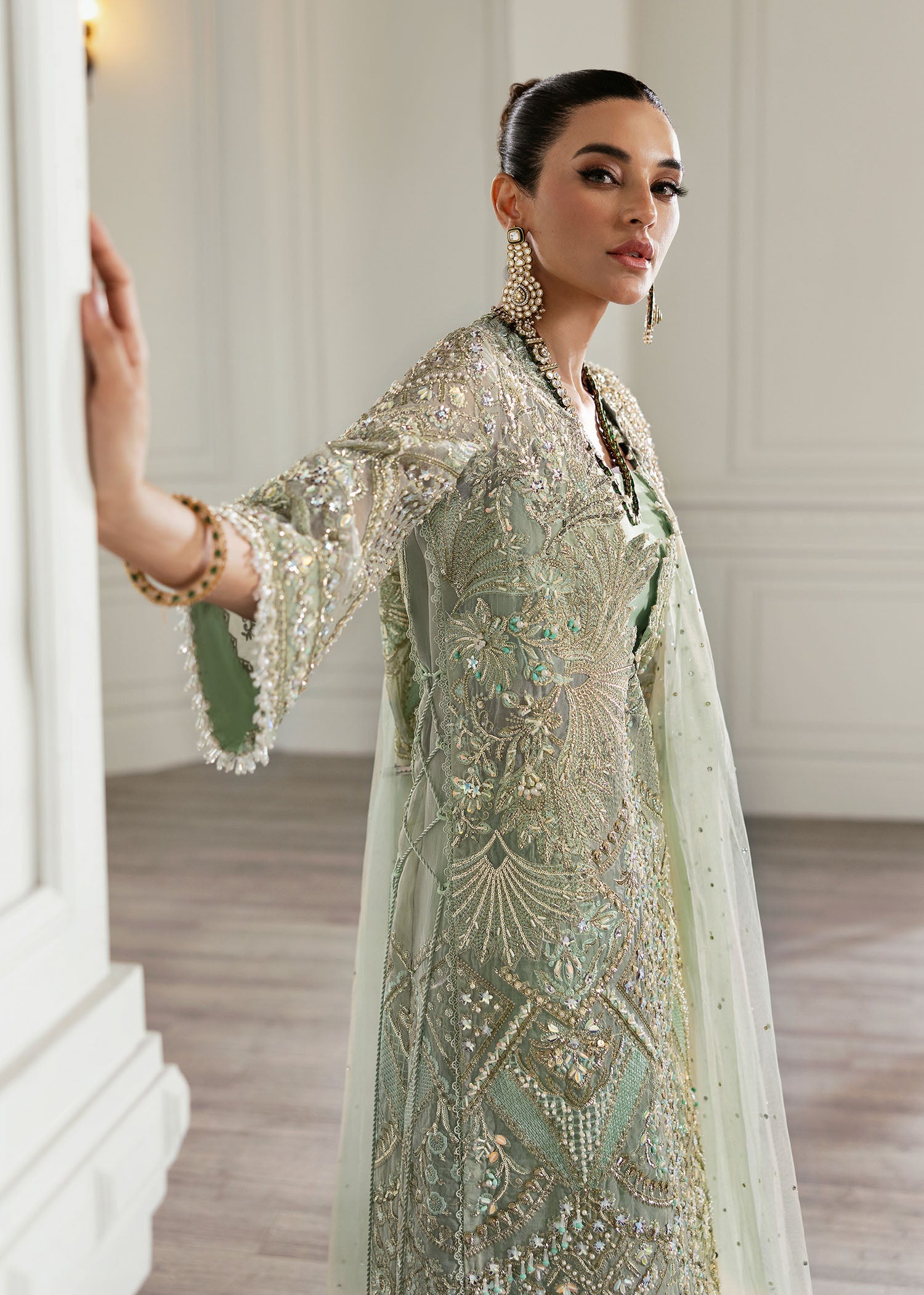 Crimson | A Beautiful Chaos Wedding Collection | Art Deco Glitz - Designer Dress with Intricate embroidery and embellishments. Shop elegent wedding dress at Maria Faisal.