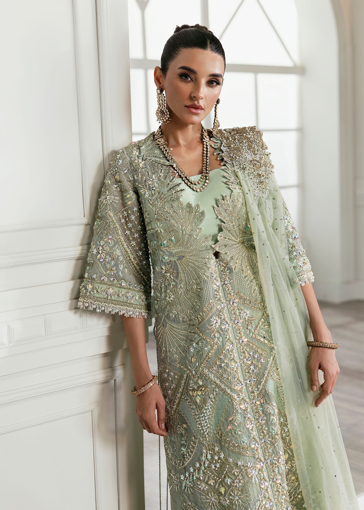 Crimson | A Beautiful Chaos Wedding Collection | Art Deco Glitz - Designer Dress with Intricate embroidery and embellishments. Shop elegent wedding dress at Maria Faisal.