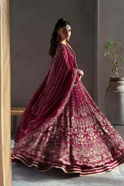 Akbar Aslam | Meeras Luxury Chiffon 25 | Mahroze - Formal Dress - available at Maria Faisal in UK and USA.