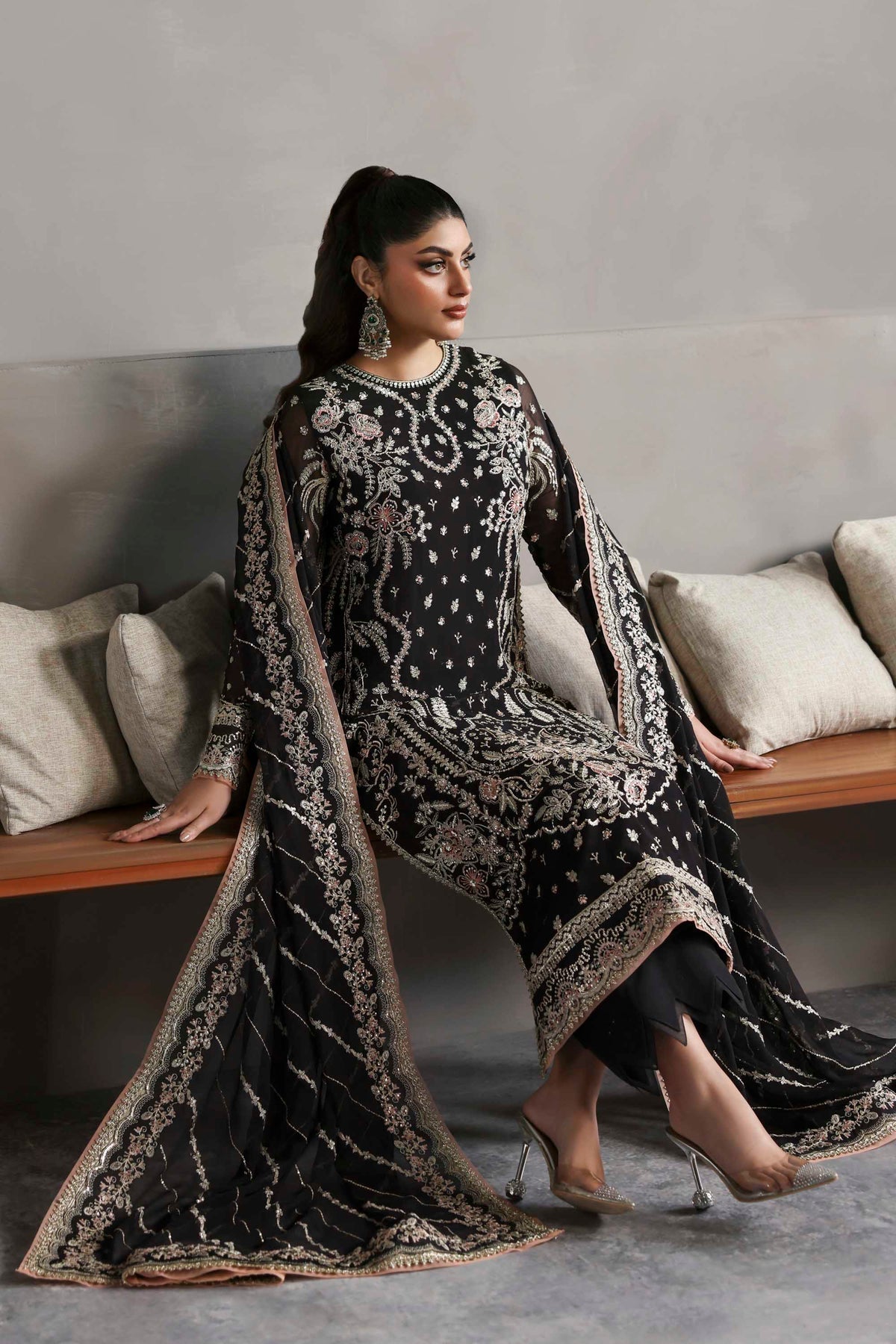 Akbar Aslam | Meeras Luxury Chiffon 25 | Zehmaya - Formal Dress - available at Maria Faisal in UK and USA.