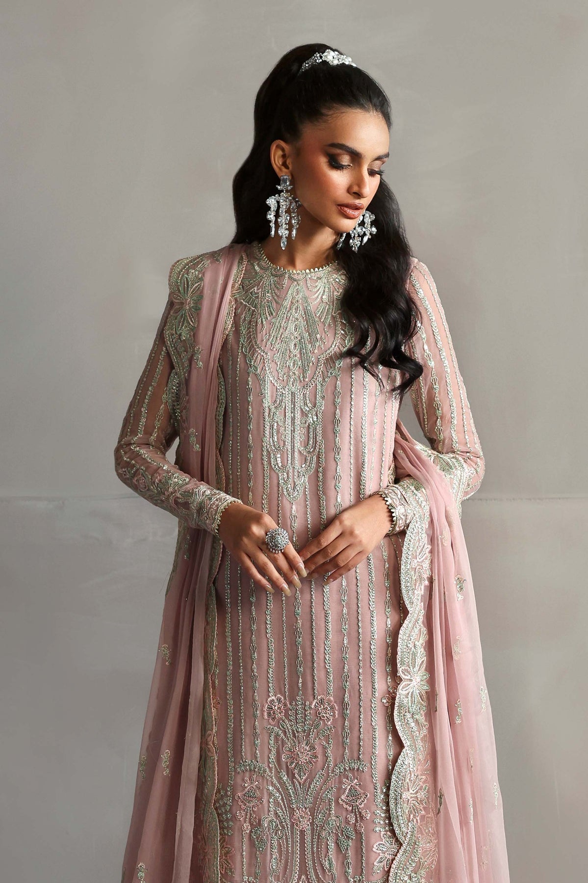 Akbar Aslam | Meeras Luxury Chiffon 25 | Gulnour - Formal Dress - available at Maria Faisal in UK and USA.