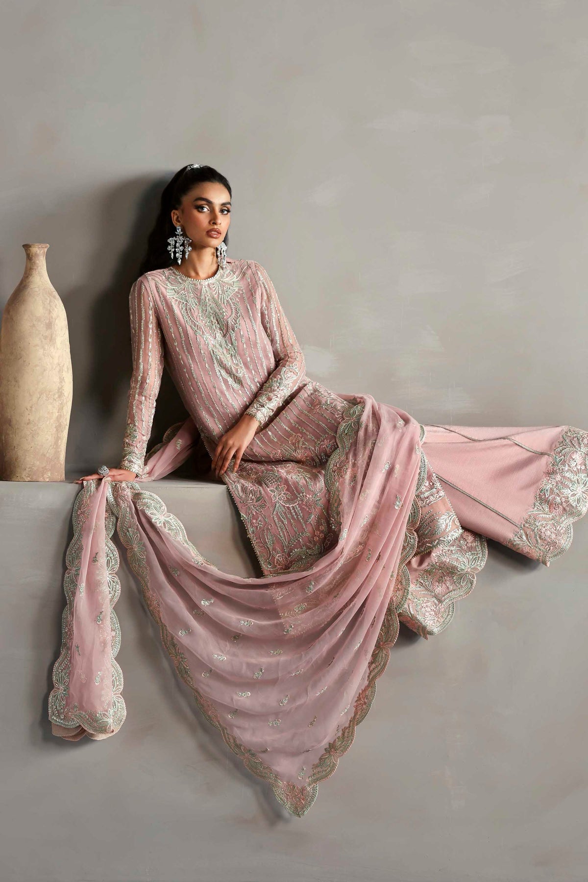 Akbar Aslam | Meeras Luxury Chiffon 25 | Gulnour - Formal Dress - available at Maria Faisal in UK and USA.