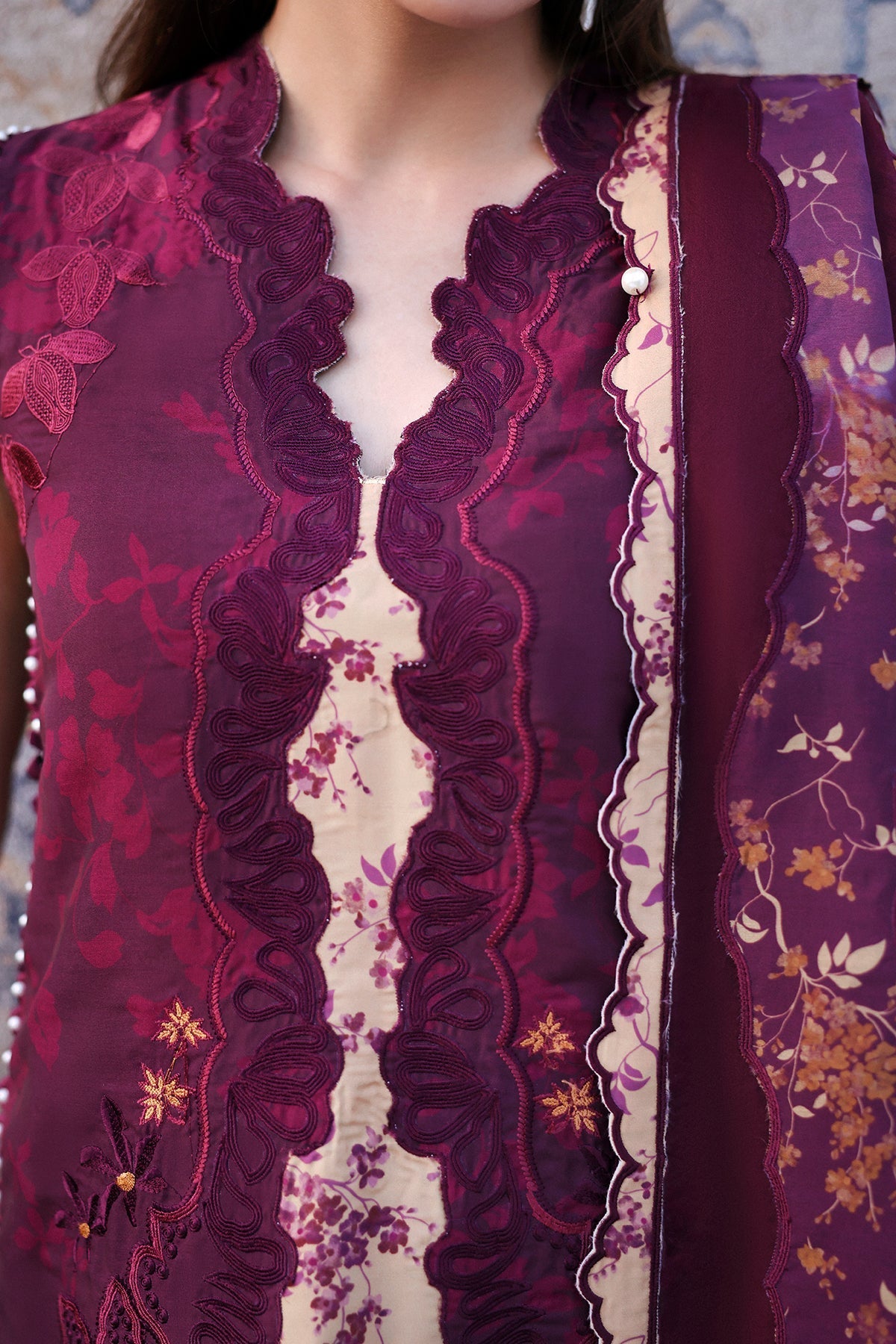 Afrozeh | A Lawn 26 | THALIA - Luxury Dress - available at Maria Faisal in UK and USA.