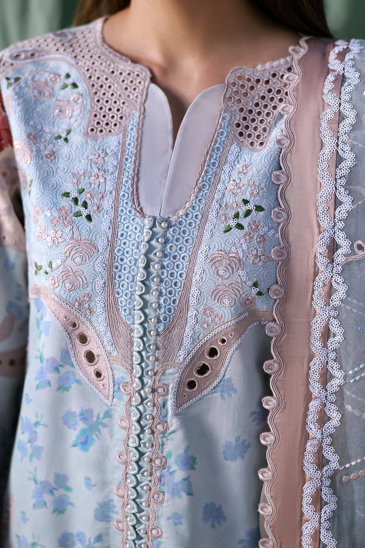 Afrozeh | A Lawn 26 | EIRENE - Luxury Dress - available at Maria Faisal in UK and USA.