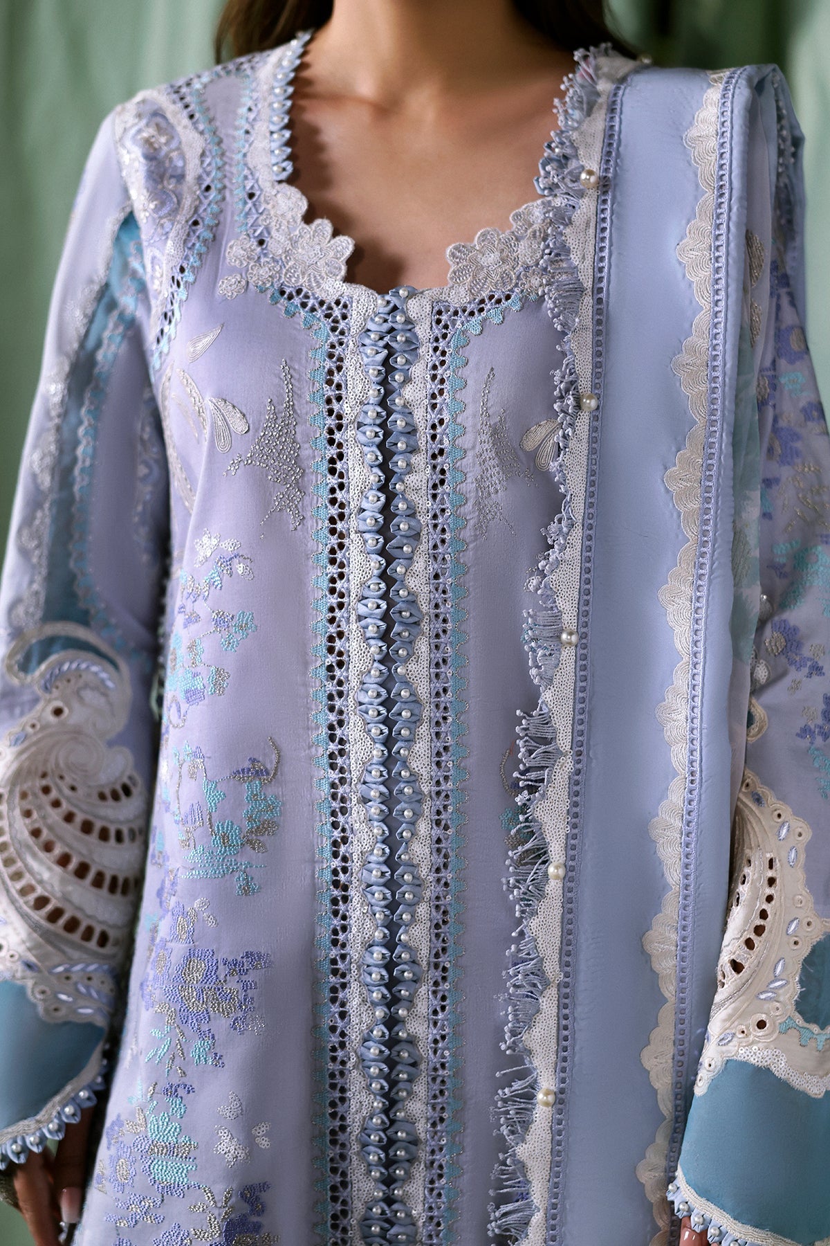 Afrozeh | A Lawn 26 | CHLORIS - Luxury Dress - available at Maria Faisal in UK and USA.