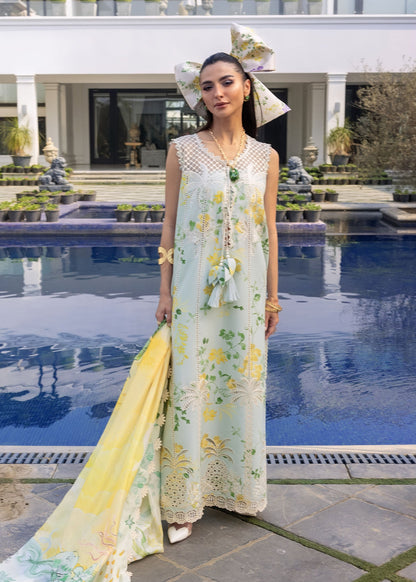 Crimson | Flow Lawn'26 | TROPIC TEASE - D4B - Festive Dress - available at Maria Faisal in UK and USA.