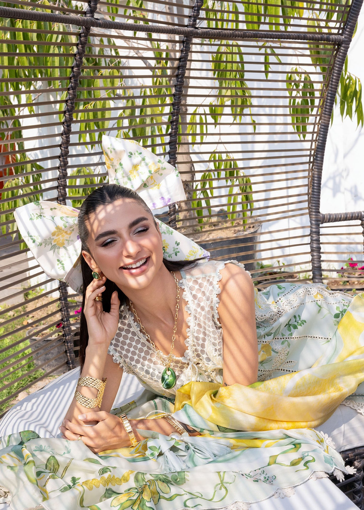 Crimson | Flow Lawn'26 | TROPIC TEASE - D4B - Festive Dress - available at Maria Faisal in UK and USA.