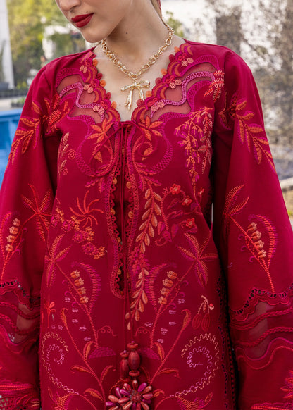 Crimson | Flow Lawn'26 | BEAUTY IN BLOOM - D3A - Festive Dress - available at Maria Faisal in UK and USA.