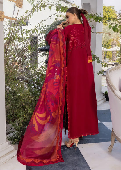Crimson | Flow Lawn'26 | BEAUTY IN BLOOM - D3A - Festive Dress - available at Maria Faisal in UK and USA.