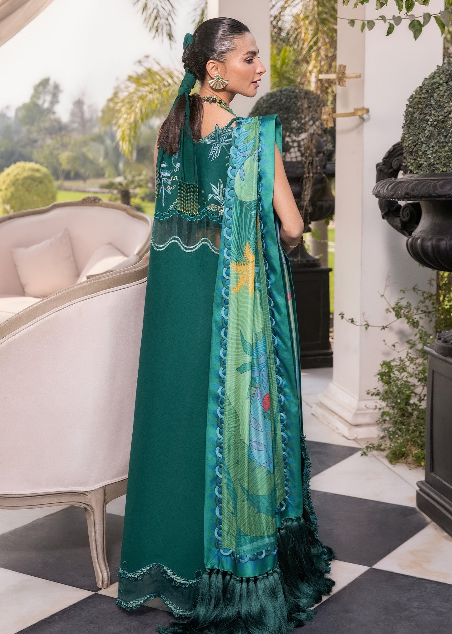 Crimson | Flow Lawn'26 | BEAUTY IN BLOOM - D3B - Festive Dress - available at Maria Faisal in UK and USA.