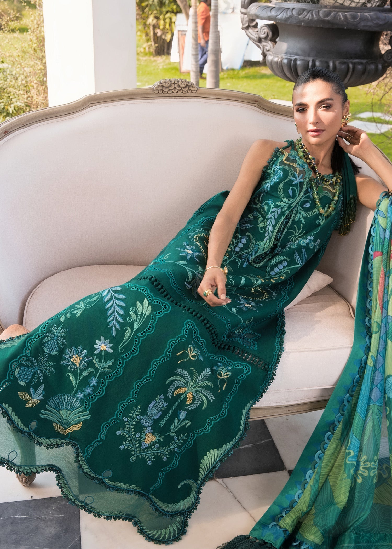 Crimson | Flow Lawn'26 | BEAUTY IN BLOOM - D3B - Festive Dress - available at Maria Faisal in UK and USA.