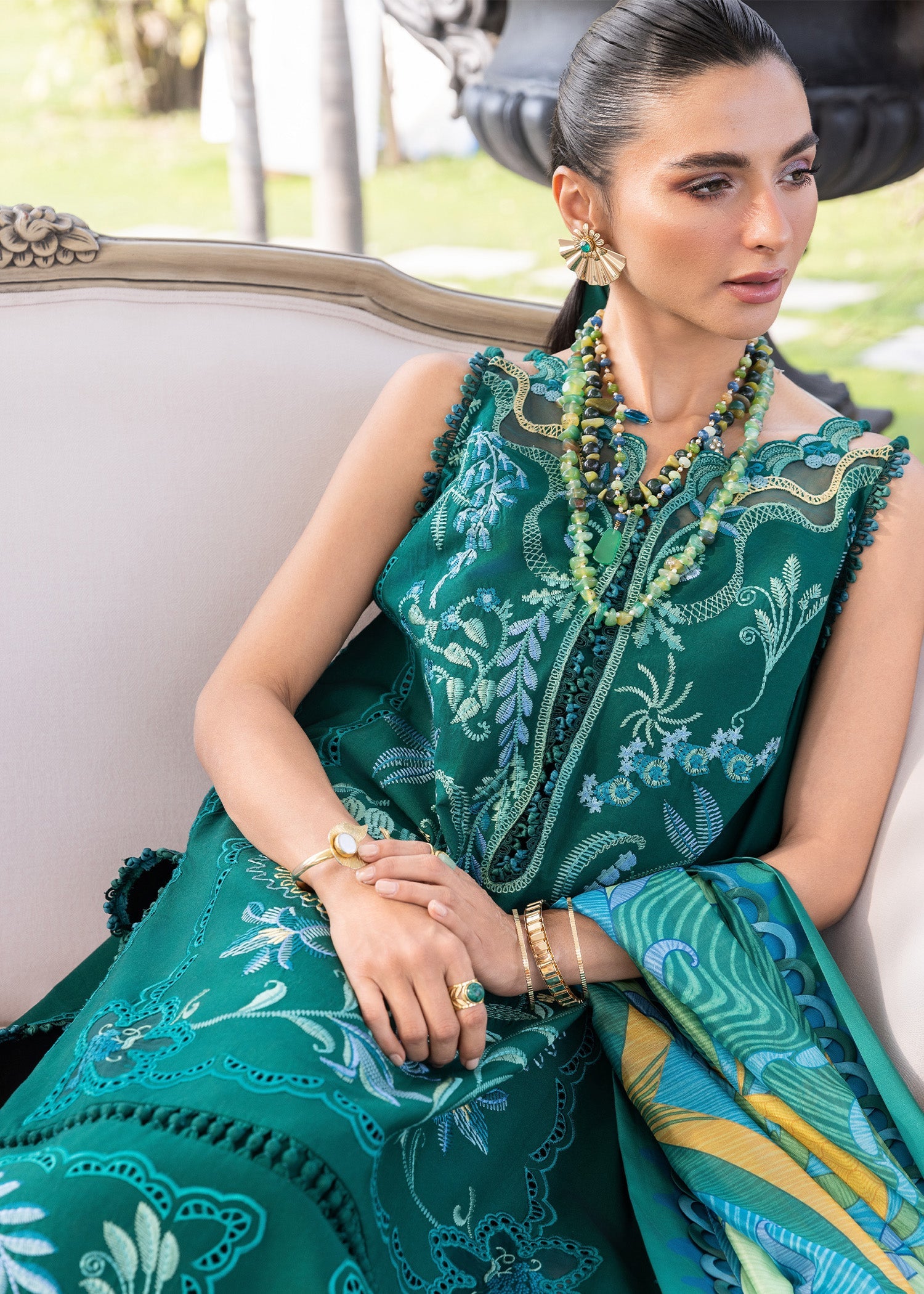 Crimson | Flow Lawn'26 | BEAUTY IN BLOOM - D3B - Festive Dress - available at Maria Faisal in UK and USA.