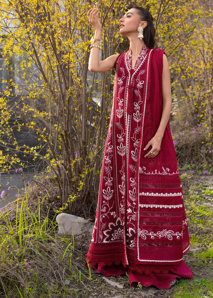 Crimson | Flow Lawn'26 | A HANDMADE TALE-D5A - Festive Dress - available at Maria Faisal in UK and USA.
