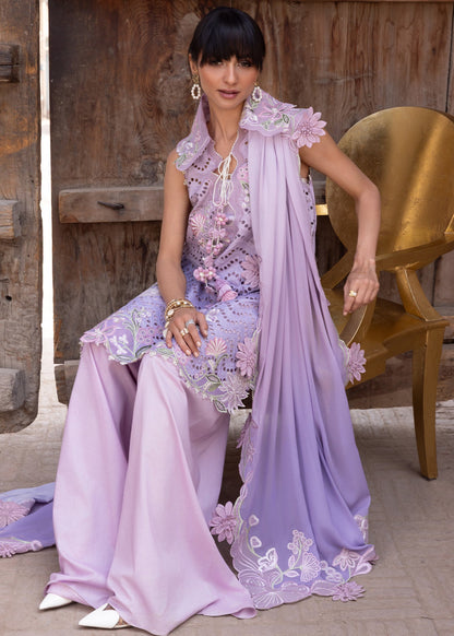 Crimson | Flow Lawn'26 | OMBRE LOVE - D8B - Festive Dress - available at Maria Faisal in UK and USA.
