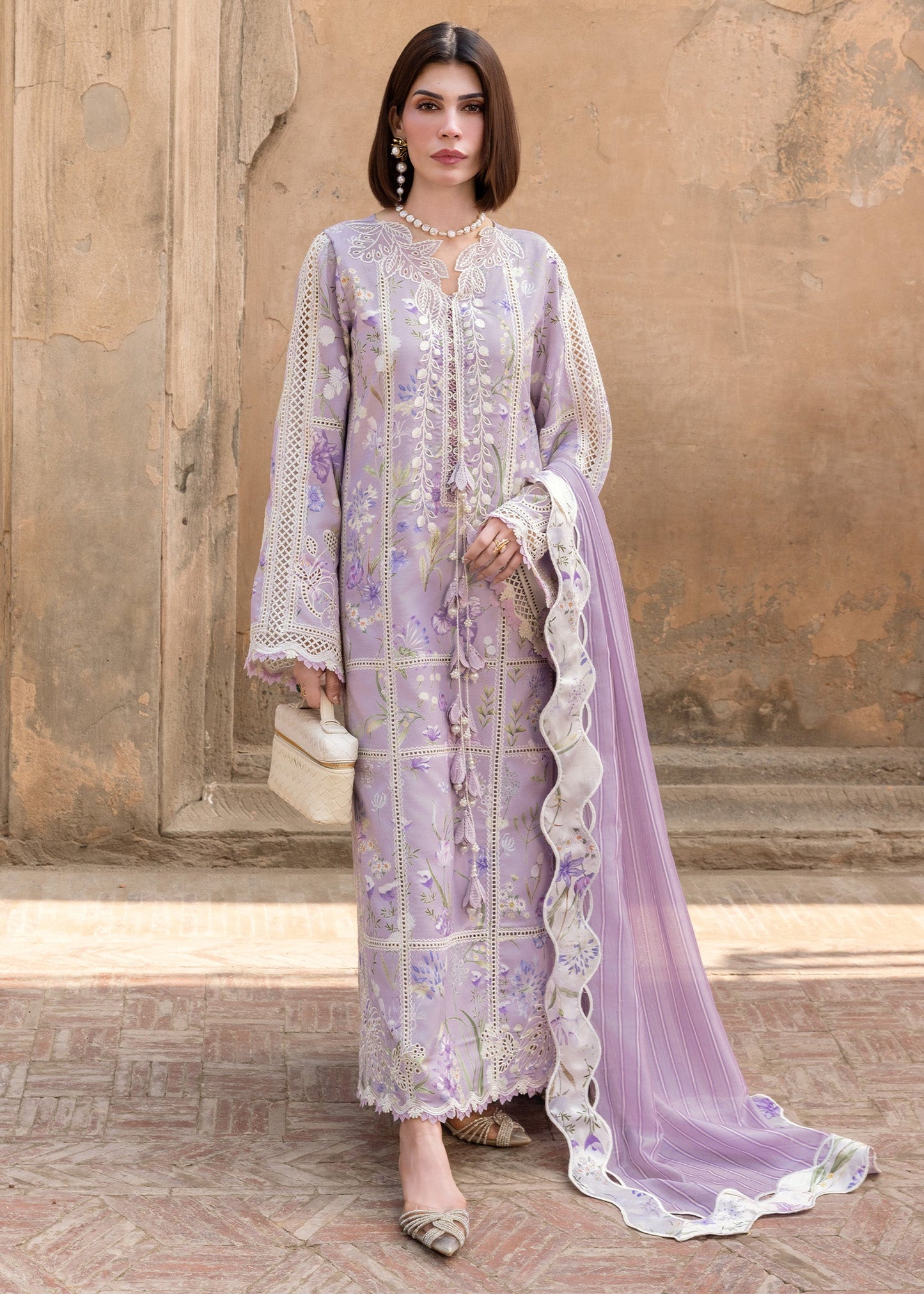 Crimson | Flow Lawn'26 | A SUMMER DANCE - D2B - Festive Dress - available at Maria Faisal in UK and USA.