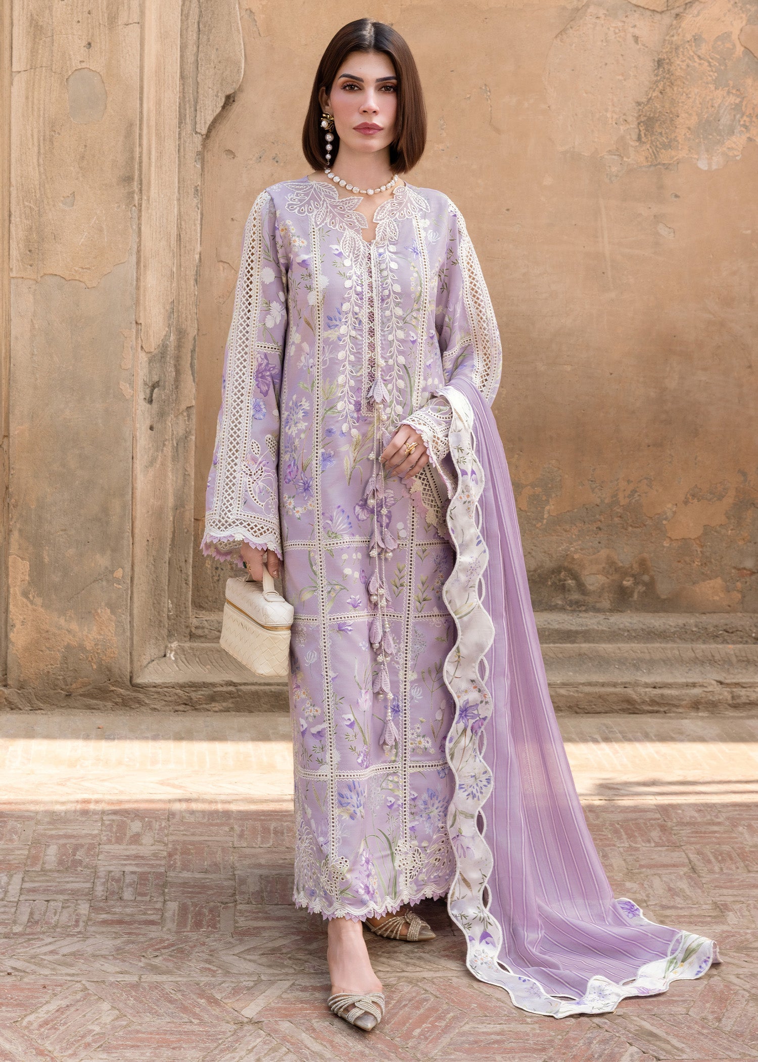 Crimson | Flow Lawn'26 | A SUMMER DANCE - D2B - Festive Dress - available at Maria Faisal in UK and USA.