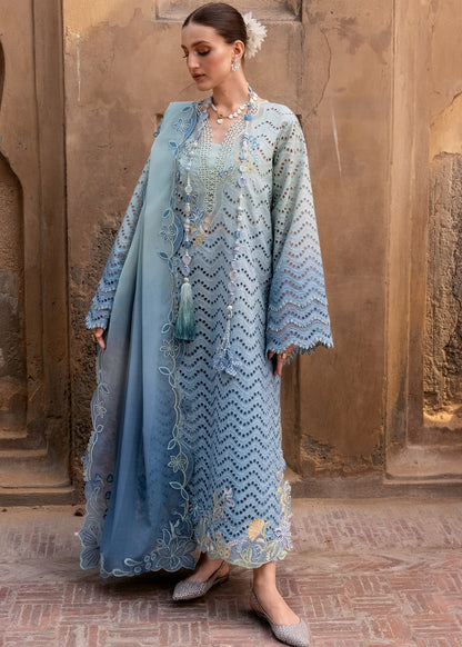 Crimson | Flow Lawn'26 | OMBRE LOVE - D8A - Festive Dress - available at Maria Faisal in UK and USA.