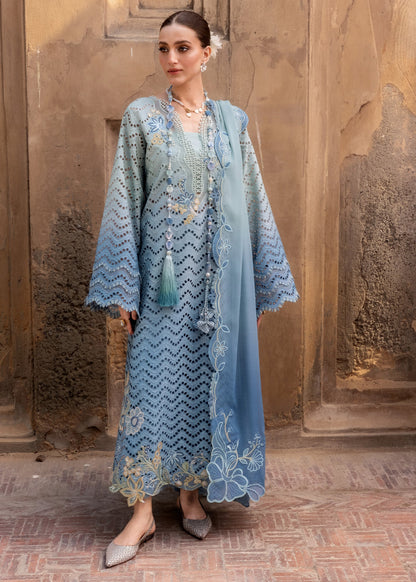 Crimson | Flow Lawn'26 | OMBRE LOVE - D8A - Festive Dress - available at Maria Faisal in UK and USA.