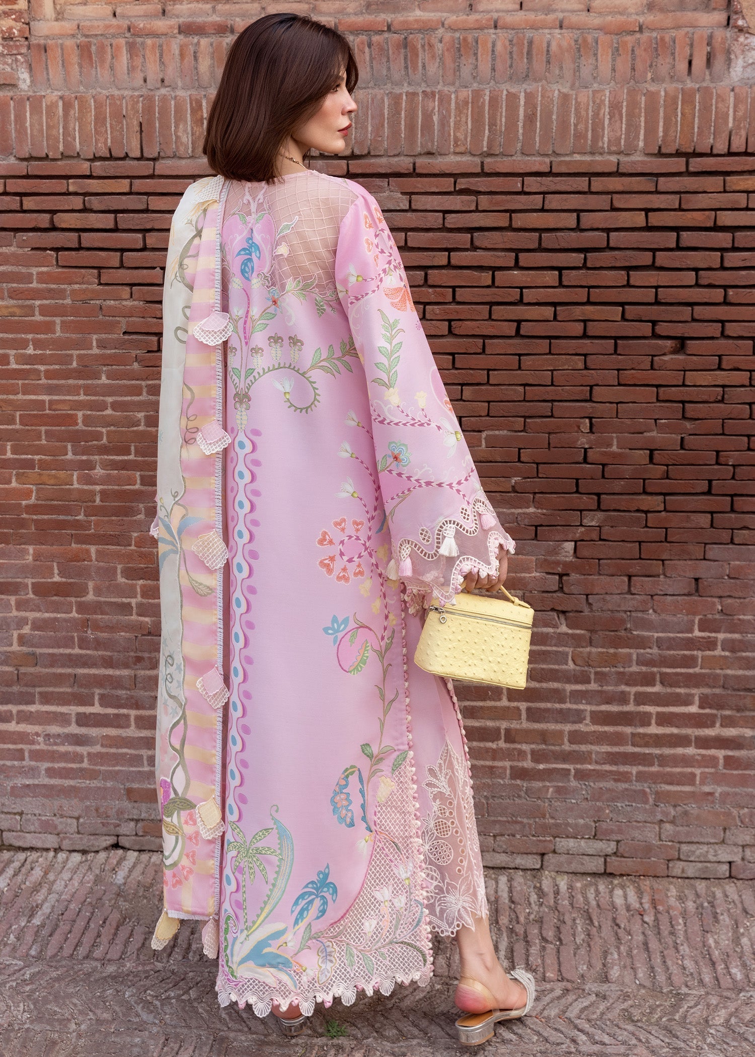 Crimson | Flow Lawn'26 | OUT OF MANY HEARTS - D6A - Festive Dress - available at Maria Faisal in UK and USA.