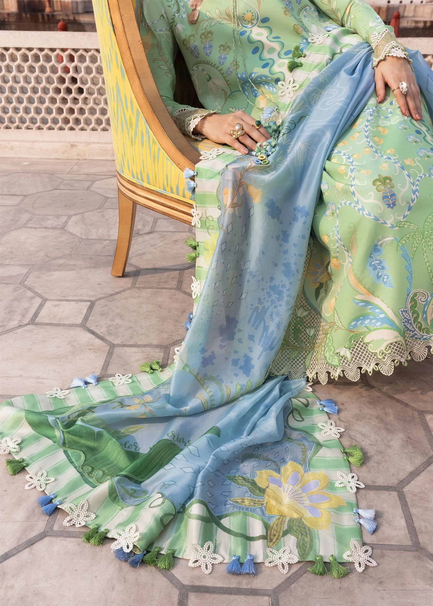 Crimson | Flow Lawn'26 | OUT OF MANY HEARTS-D6B - Festive Dress - available at Maria Faisal in UK and USA.