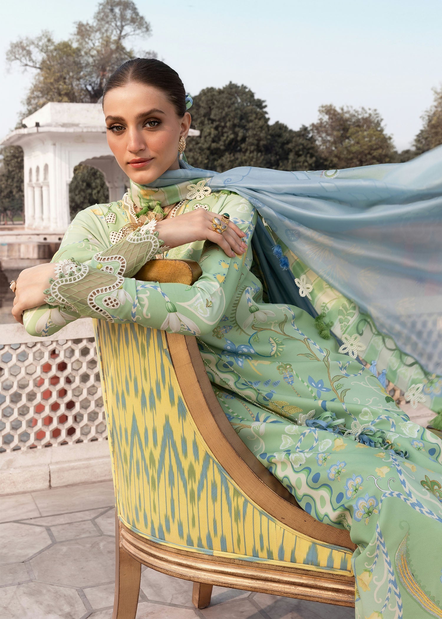 Crimson | Flow Lawn'26 | OUT OF MANY HEARTS-D6B - Festive Dress - available at Maria Faisal in UK and USA.