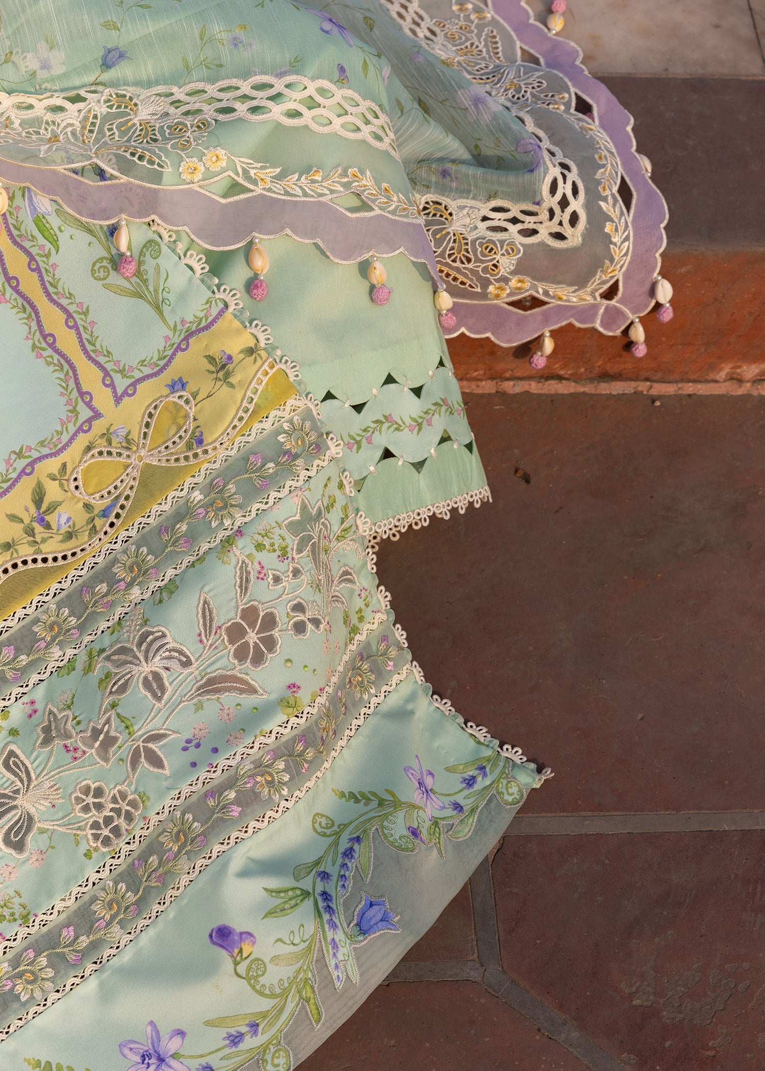 Crimson | Flow Lawn'26 | SUN-KISSED LETTER-D9B - Festive Dress - available at Maria Faisal in UK and USA.
