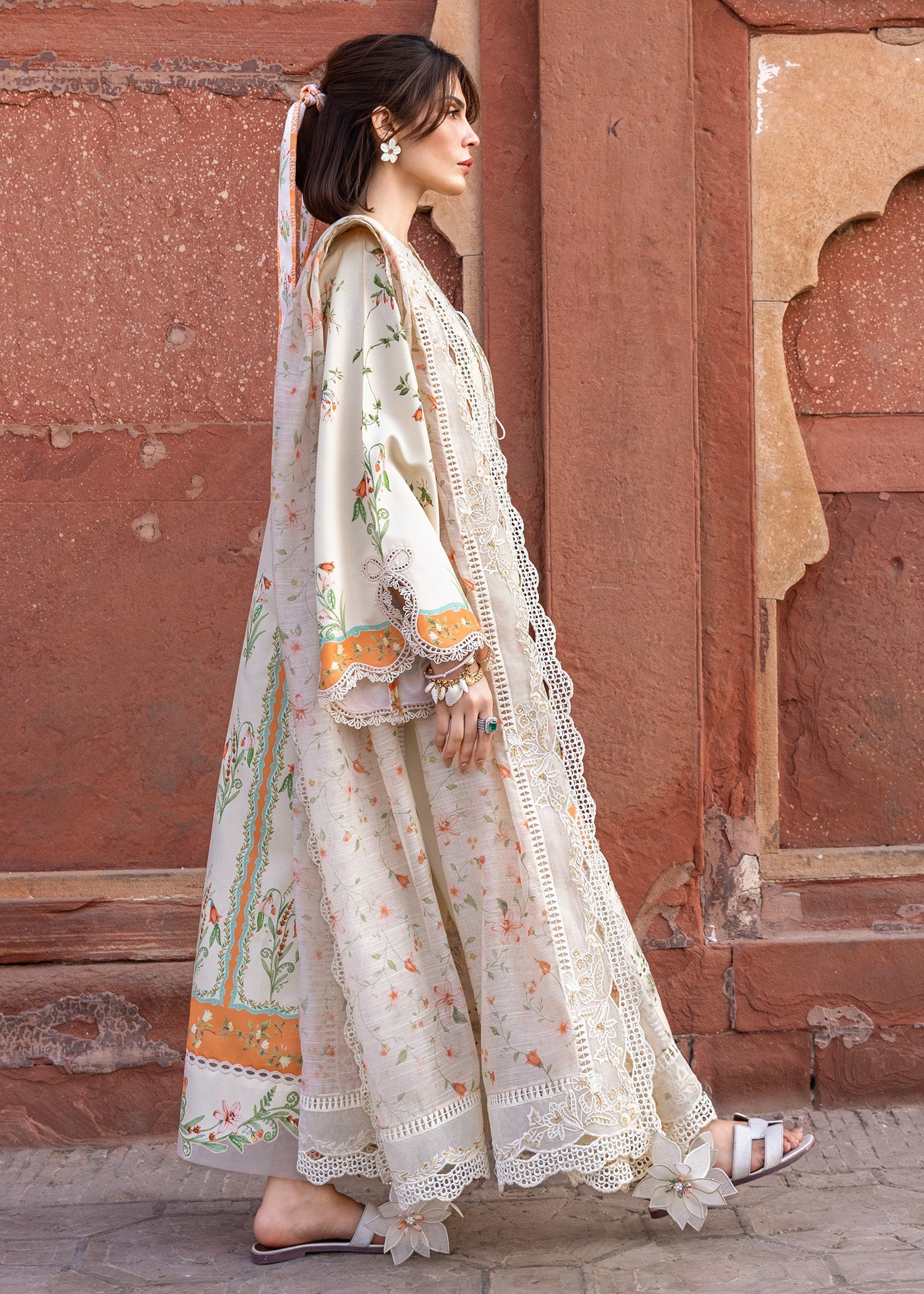 Crimson | Flow Lawn'26 | SUN-KISSED LETTER-D9A - Festive Dress - available at Maria Faisal in UK and USA.