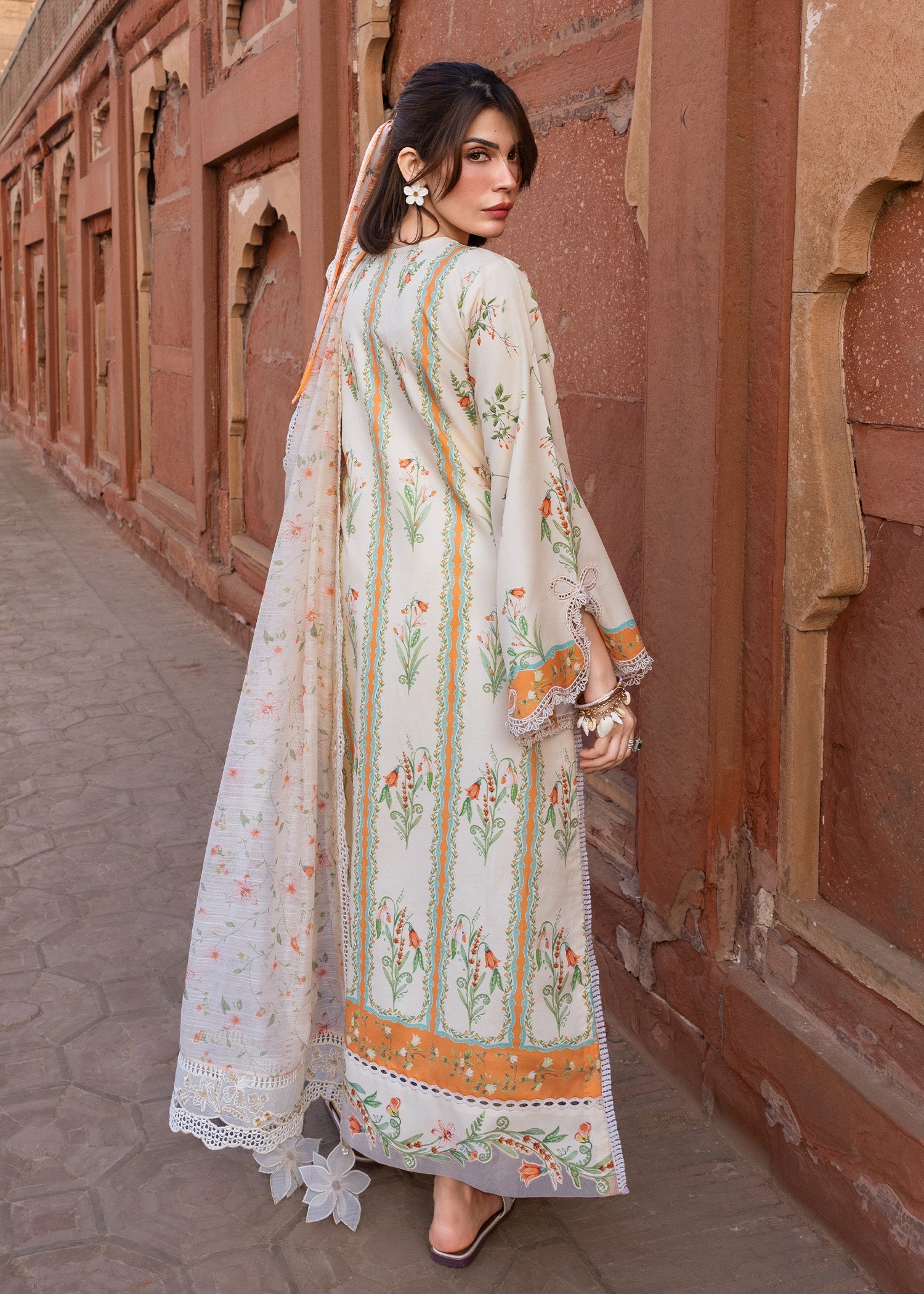 Crimson | Flow Lawn'26 | SUN-KISSED LETTER-D9A - Festive Dress - available at Maria Faisal in UK and USA.