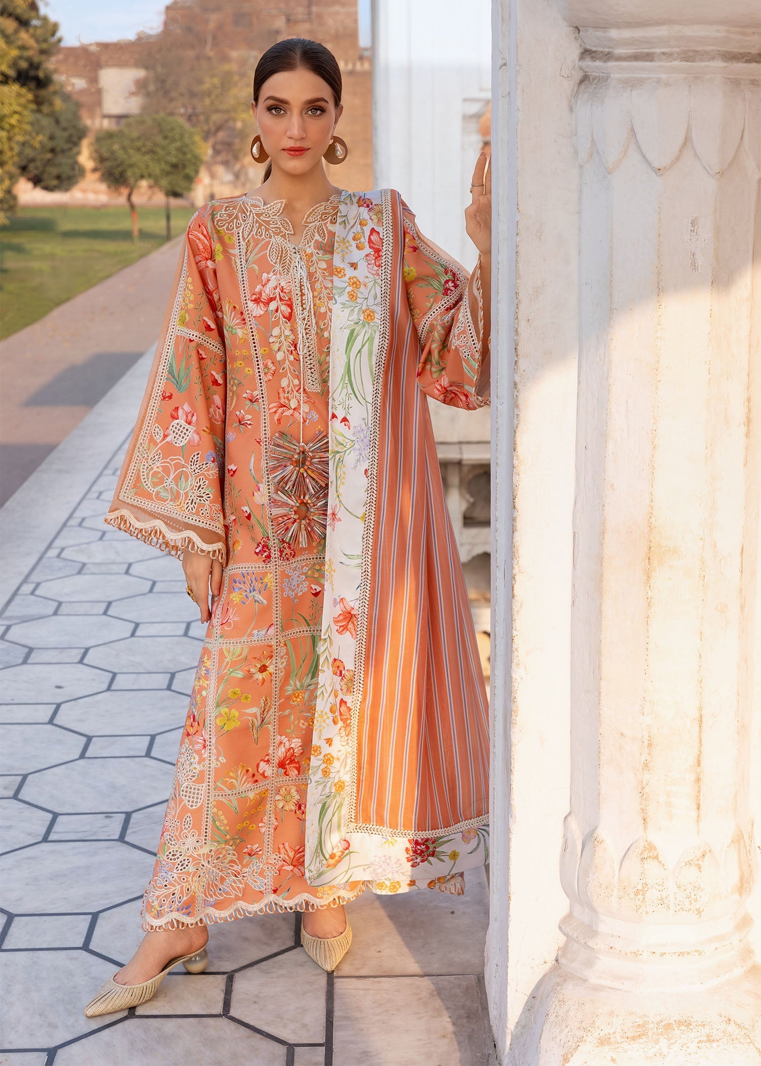 Crimson | Flow Lawn'26 | A SUMMER DANCE - D2A - Festive Dress - available at Maria Faisal in UK and USA.