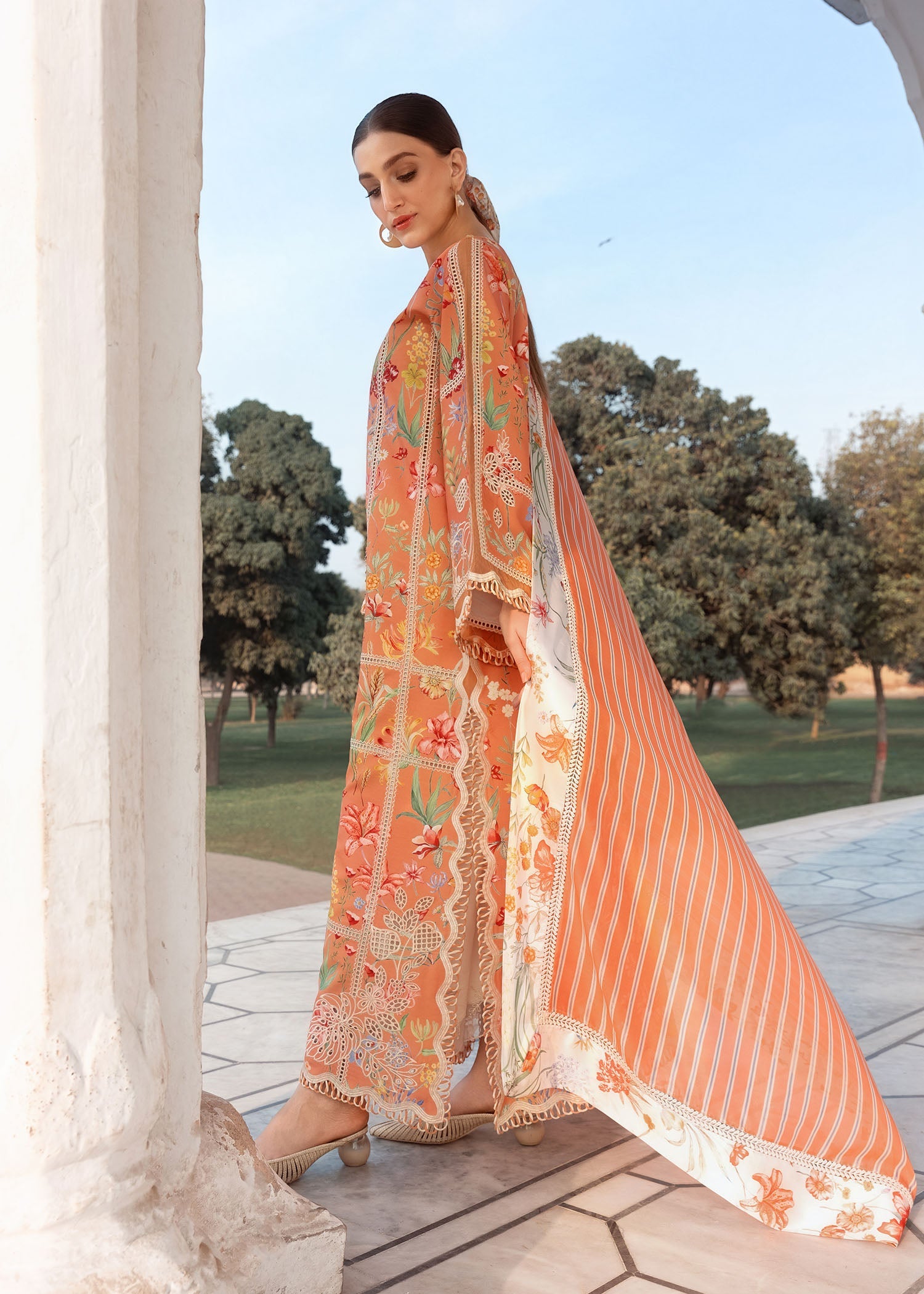 Crimson | Flow Lawn'26 | A SUMMER DANCE - D2A - Festive Dress - available at Maria Faisal in UK and USA.