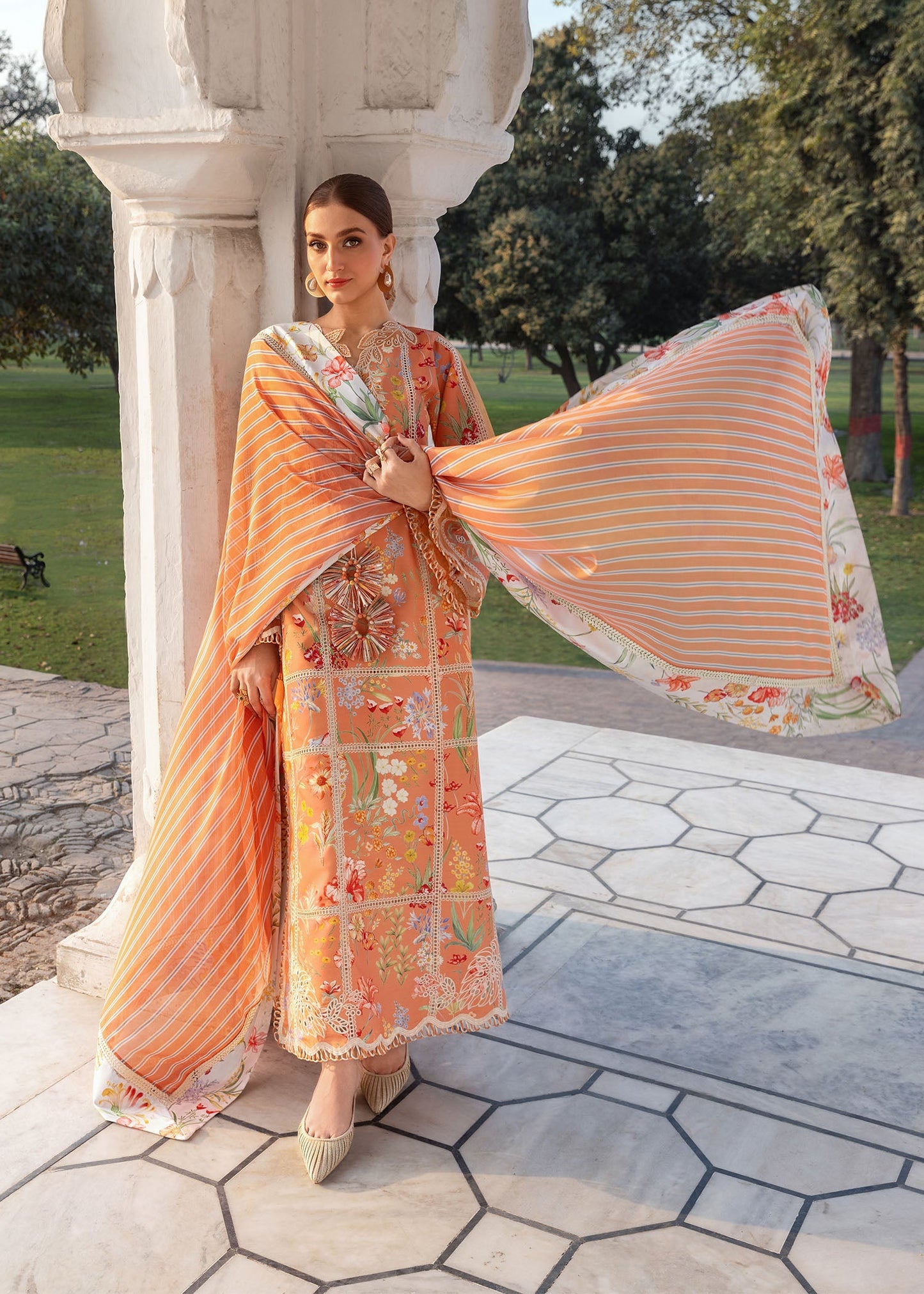 Crimson | Flow Lawn'26 | A SUMMER DANCE - D2A - Festive Dress - available at Maria Faisal in UK and USA.