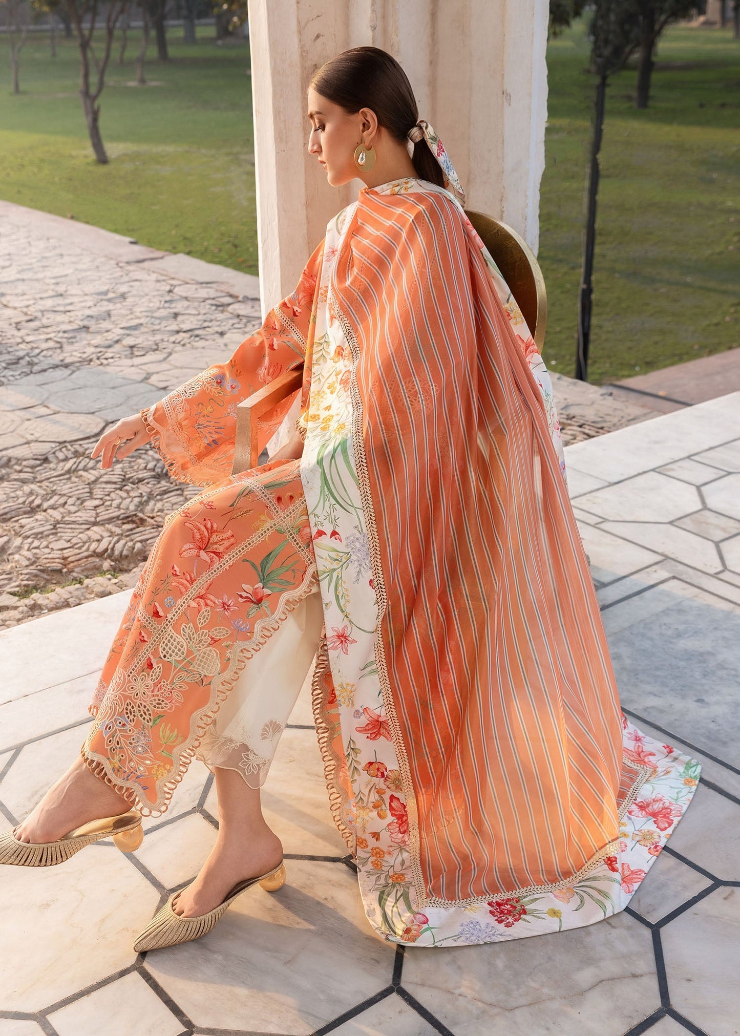 Crimson | Flow Lawn'26 | A SUMMER DANCE - D2A - Festive Dress - available at Maria Faisal in UK and USA.