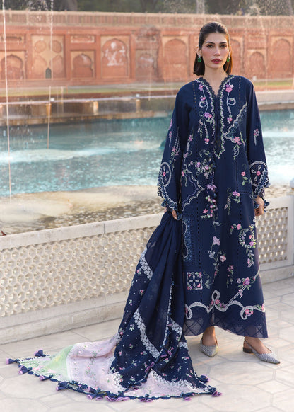 Crimson | Flow Lawn'26 | MANIFESTED MEADOWS - D7B - Festive Dress - available at Maria Faisal in UK and USA.