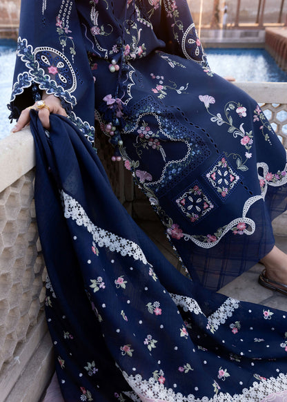 Crimson | Flow Lawn'26 | MANIFESTED MEADOWS - D7B - Festive Dress - available at Maria Faisal in UK and USA.