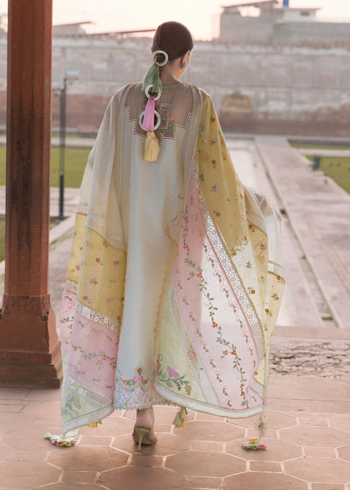 Crimson | Flow Lawn'26 | MANIFESTED MEADOWS - D7A - Festive Dress - available at Maria Faisal in UK and USA.