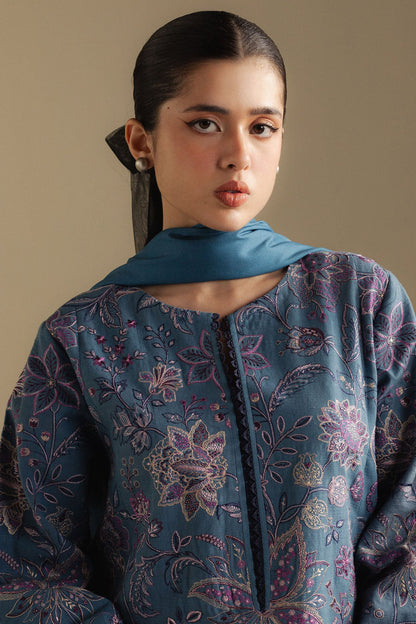Zara Shahjahan | Coco Winter 25 | Mist-2B - Luxury Dress - available at Maria Faisal in UK and USA.