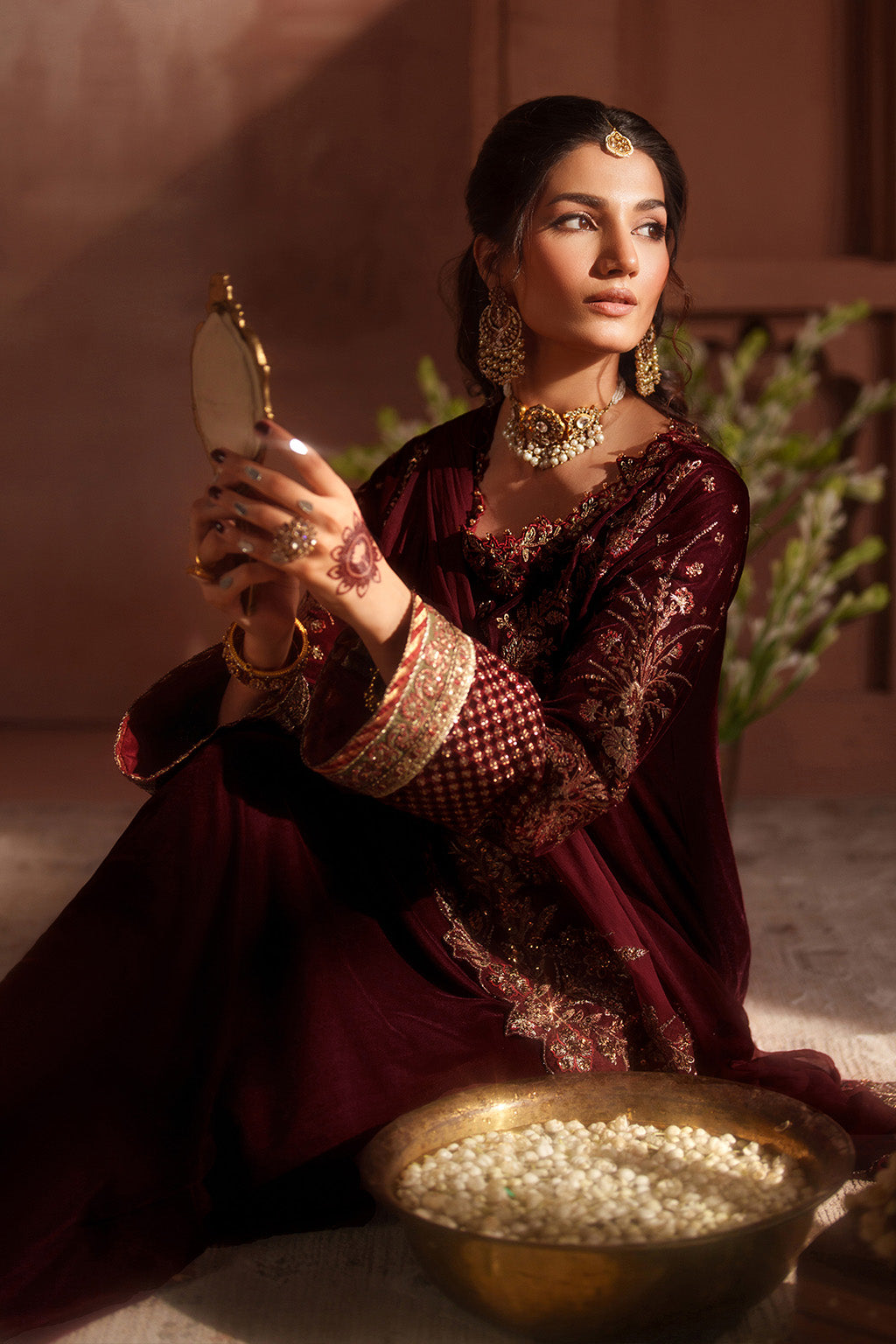 Iznik | Velvet 25 | IV-55 Embroidered Velvet - Formal Dress - available at Maria Faisal in UK and USA.